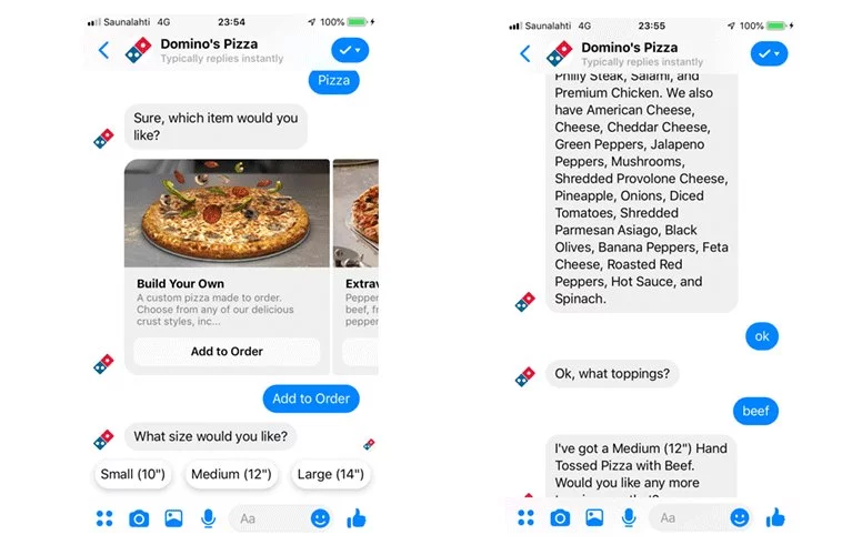 Restaurant Chatbot Case Study: Domino’s Pizza