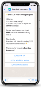 WhatsApp for insurance - policy renewal